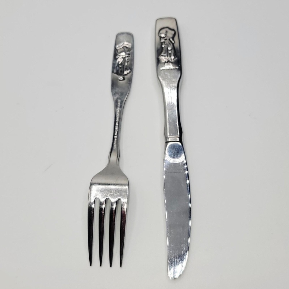 Vintage Holly Hobbie Child's Flatware Set‎ Knife & Fork Stainless Steel